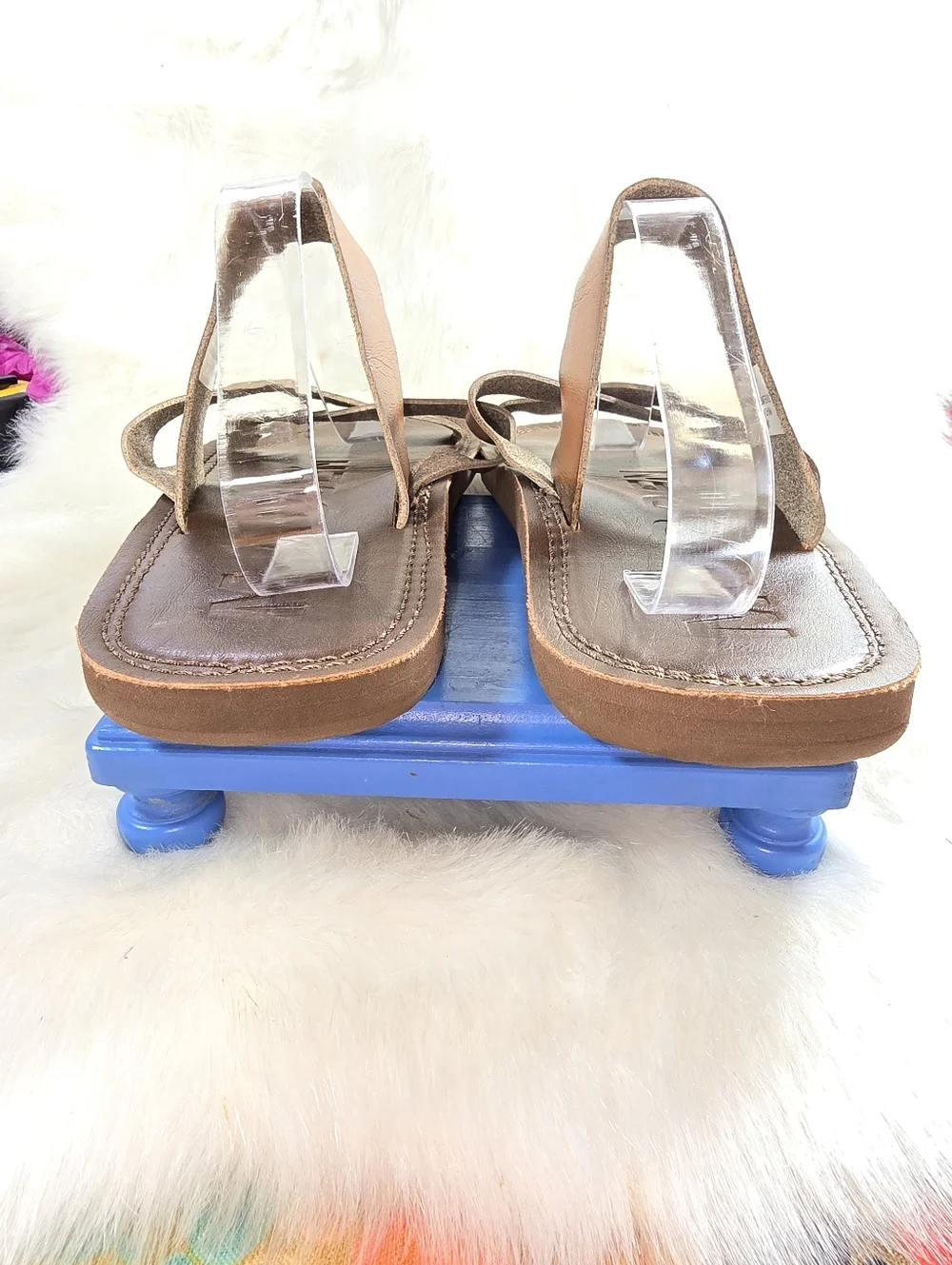 Madden M-Cross Men's Brown Leather Slide Sandals w/Casual Cross-Strap